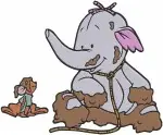 Disney Winnie Pooh Lumpy Heffalump Playing With Roo Kangaroo Mud Bath Fun Collection - Filled Embroidery Design - 5137