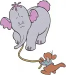 Disney Winnie Pooh Lumpy Heffalump And Roo Kangaroo Best Friends Playing - Filled Embroidery Design - 5140