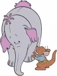 Disney Winnie Pooh Lumpy Heffalump And Roo Kangaroo Best Friends Playing - Filled Embroidery Design - 5141