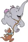 Disney Winnie Pooh Lumpy Heffalump Roo Kangaroo Tickling Laughing Playful - Filled Embroidery Design - 5143