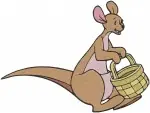 Disney Winnie Pooh Kanga Kangaroo Mother With Basket Carrying Roo In Pouch Designs - Filled Embroidery Design - 5145