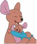 Disney Winnie Pooh Kanga Kangaroo Roo At Table Reading Book Mother Son Time Set - Filled Embroidery Design - 5158
