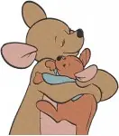 Disney Winnie Pooh Kanga Kangaroo And Roo Hugging Reading Story Affectionate Collection - Filled Embroidery Design - 5161