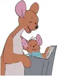Disney Winnie Pooh Kanga Kangaroo And Roo Hugging Reading Story Affectionate Collection - Filled Embroidery Design - 5164