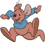 Disney Winnie Pooh Roo Kangaroo Blue Shirt Various Happy Poses Jumping - Filled Embroidery Design - 5172