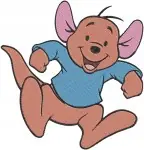 Disney Winnie Pooh Roo Kangaroo Standing Walking Cute Blue Shirt Poses - Filled Embroidery Design - 5178