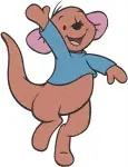 Disney Winnie Pooh Roo Kangaroo Standing Walking Cute Blue Shirt Poses - Filled Embroidery Design - 5179