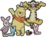 Disney Winnie Pooh Eeyore Donkey Pooh Bear Piglet Friends With Flowers Basket Collection - Filled Embroidery Design - 5190