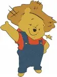 Disney Winnie Pooh Pooh Farmer Hat With Mouse Roo Balloon Tigger Costume - Filled Embroidery Design - 5199
