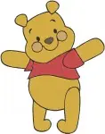 Disney Winnie Pooh Bear Classic Poses Standing Sitting Waving Happy Bear Designs - Filled Embroidery Design - 5203