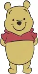 Disney Winnie Pooh Bear Waving Sleeping Standing Happy Go Lucky Character - Filled Embroidery Design - 5206