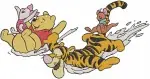Disney Winnie Pooh And Friends Piglet Tigger Rabbit Eeyore Group Huddle Collection - Filled Embroidery Design - 5215