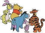 Disney Winnie Pooh And Friends Piglet Tigger Rabbit Eeyore Group Huddle Collection - Filled Embroidery Design - 5218
