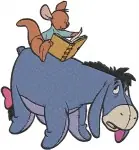 Winnie The Pooh Eeyore Piglet Christopher Robin And Kanga Roo Interaction Scenes - Filled Embroidery Design - 5237