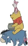 Winnie The Pooh Eeyore Piglet Tigger Christopher Robin Kanga Roo Stacking Friends - Filled Embroidery Design - 5239