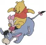 Winnie The Pooh Eeyore Piglet Tigger Christopher Robin Kanga Roo Stacking Friends - Filled Embroidery Design - 5240