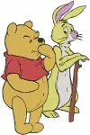 Winnie The Pooh Pooh Bear With Owl Rabbit And Piglet Character Interactions - Filled Embroidery Design - 5249