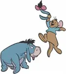 Winnie The Pooh Rabbit Pooh Bear Tigger Eeyore Piglet Group And Individual Poses - Filled Embroidery Design - 5252