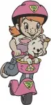 Pound Puppies Characters Puppy Dog Poses And Girl With Helmet And Cat - Filled Embroidery Design - 5272