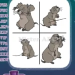 Disney Winnie Pooh Gopher Holding String Directing Conductor Poses Groundhog - Filled Embroidery Design - Instant Download