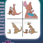 Disney Winnie Pooh Kanga Kangaroo Roo At Table Reading Book Mother Son Time Set - Filled Embroidery Design - Instant Download