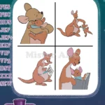 Disney Winnie Pooh Kanga Kangaroo And Roo Hugging Reading Story Affectionate Collection - Filled Embroidery Design - Instant Download
