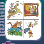 Disney Winnie Pooh Friends Easter Basket Tigger Flowers Framed Portrait Kanga Roo Bundle - Filled Embroidery Design - Instant Download