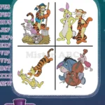Winnie The Pooh Christopher Robin Pooh Tigger Eeyore Piglet Rabbit Musical Parade - Filled Embroidery Design - Instant Download