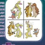Winnie The Pooh Tigger Kanga Rabbit And Roo Playful Interactions And Poses - Filled Embroidery Design - Instant Download