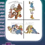 Winnie The Pooh And Friends Tigger Pooh Eeyore Piglet Various Group Adventure Poses - Filled Embroidery Design - Instant Download
