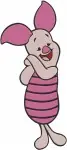 Winnie The Pooh Piglet With Flower Standing And Roo Kangaroo Various Poses - Filled Embroidery Design - 5286