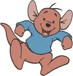 Winnie The Pooh Piglet With Flower Standing And Roo Kangaroo Various Poses - Filled Embroidery Design - 5288