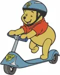 Winnie The Pooh Tigger Standing Pooh On Scooter And Pooh Tigger Hugging Scenes - Filled Embroidery Design - 5295