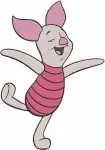 Winnie The Pooh Piglet Various Standing Dancing Flying And Sleeping Poses - Filled Embroidery Design - 5344