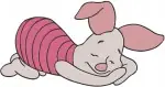 Winnie The Pooh Piglet Various Standing Dancing Flying And Sleeping Poses - Filled Embroidery Design - 5346