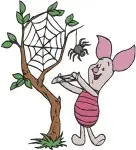 Winnie The Pooh - Piglet The Timid Pig - Juggling By Tree And Sweet Portrait Poses - Hundred Acre Wood Character - Filled Embroidery Design - 5350