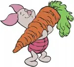 Winnie The Pooh - Piglet'S Various Activities - Snowflake Flag Carrot And Barrel Playtime - Hundred Acre Wood Fun - Filled Embroidery Design - 5357