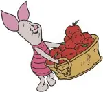 Winnie The Pooh - Piglet'S Day Out With Friends - Butterflies Apples Letter And Sun Moments - Hundred Acre Wood Life - Filled Embroidery Design - 5361