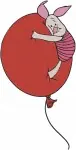 Winnie The Pooh - Piglet And Eeyore Adventures - Balloon Fun On Stilts And Floating High In Sky - Hundred Acre Wood Pals - Filled Embroidery Design - 5364