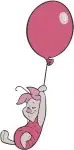 Winnie The Pooh - Piglet And Eeyore Adventures - Balloon Fun On Stilts And Floating High In Sky - Hundred Acre Wood Pals - Filled Embroidery Design - 5365