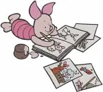 Winnie The Pooh - Piglet'S Busy Day Fun - Crafts Playing Ball And With Rabbit Friend - Hundred Acre Wood Activities - Filled Embroidery Design - 5380