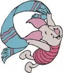 Winnie The Pooh - Piglet'S Whimsical Daily Life - Scarf Tigger Tail Writing And Thinking Poses - Hundred Acre Wood - Filled Embroidery Design - 5387
