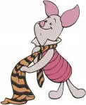 Winnie The Pooh - Piglet'S Whimsical Daily Life - Scarf Tigger Tail Writing And Thinking Poses - Hundred Acre Wood - Filled Embroidery Design - 5388