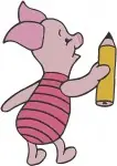 Winnie The Pooh - Piglet'S Whimsical Daily Life - Scarf Tigger Tail Writing And Thinking Poses - Hundred Acre Wood - Filled Embroidery Design - 5390
