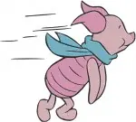 Winnie The Pooh - Piglet'S Gentle Adventures - Butterflies Flying Scarf Reading And Wondering - Hundred Acre Wood Day - Filled Embroidery Design - 5392