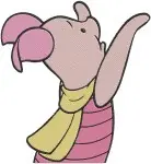 Winnie The Pooh - Piglet'S Gentle Adventures - Butterflies Flying Scarf Reading And Wondering - Hundred Acre Wood Day - Filled Embroidery Design - 5394