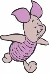 Winnie The Pooh - Piglet'S Range Of Sweet Emotions - Dancing Shy Worried And Thoughtful Poses - Hundred Acre Wood Feel - Filled Embroidery Design - 5403