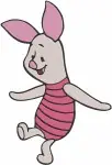 Winnie The Pooh - Piglet Classic Character Poses - Sitting Standing Looking And Walking Around - Hundred Acre Wood - Filled Embroidery Design - 5409
