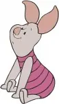Winnie The Pooh - Piglet Simple And Adorable Poses - Sitting Lying Standing And Happy Running - Hundred Acre Wood Figure - Filled Embroidery Design - 5415