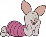 Winnie The Pooh - Piglet Simple And Adorable Poses - Sitting Lying Standing And Happy Running - Hundred Acre Wood Figure - Filled Embroidery Design - 5416